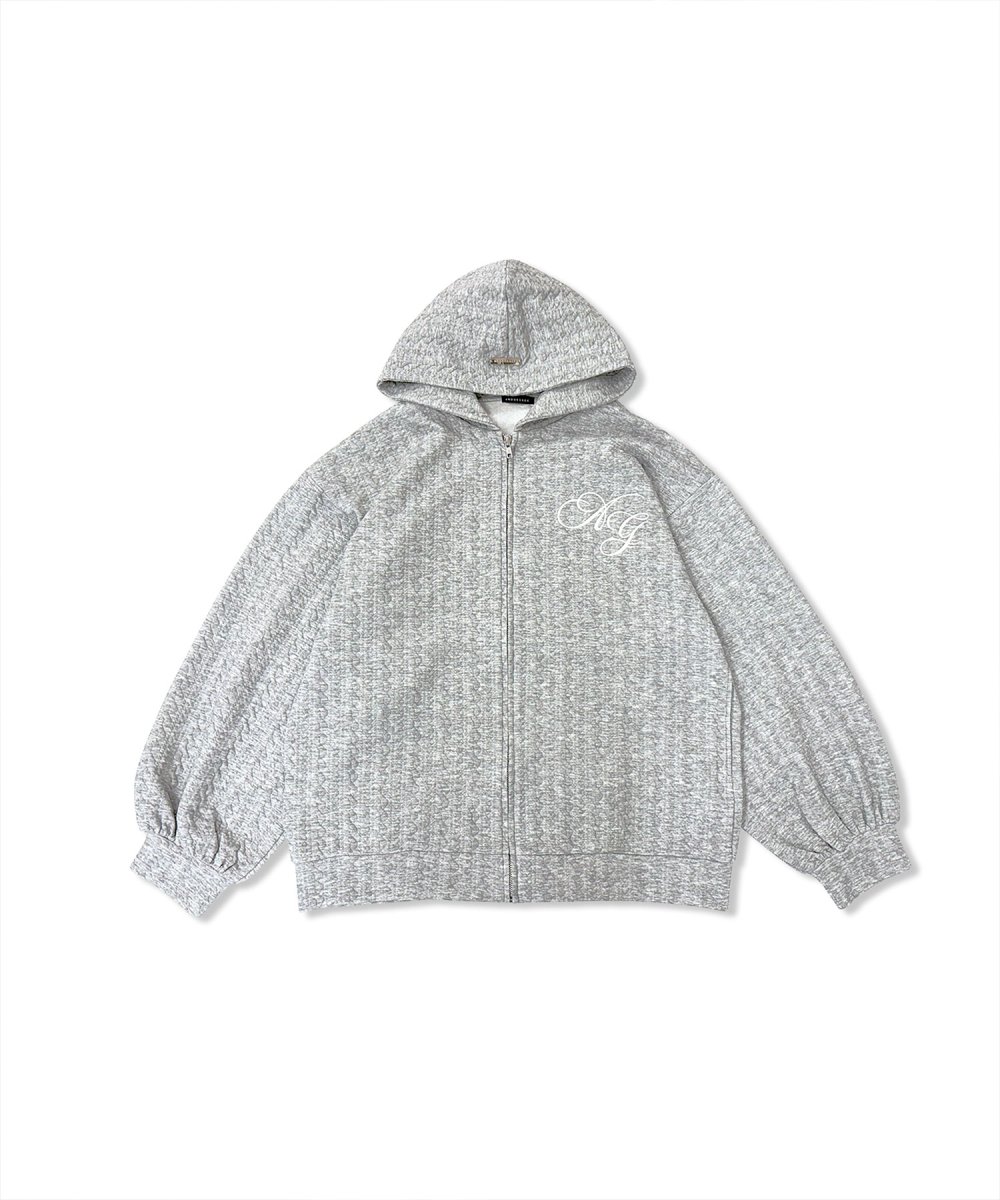 UNISEX カットケーブルジップパーカー