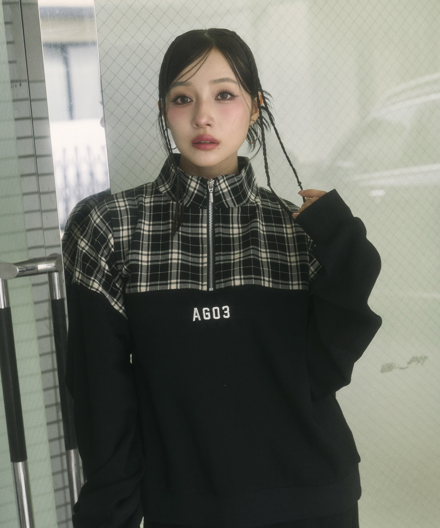 UNISEX チェックドッキングスウェット