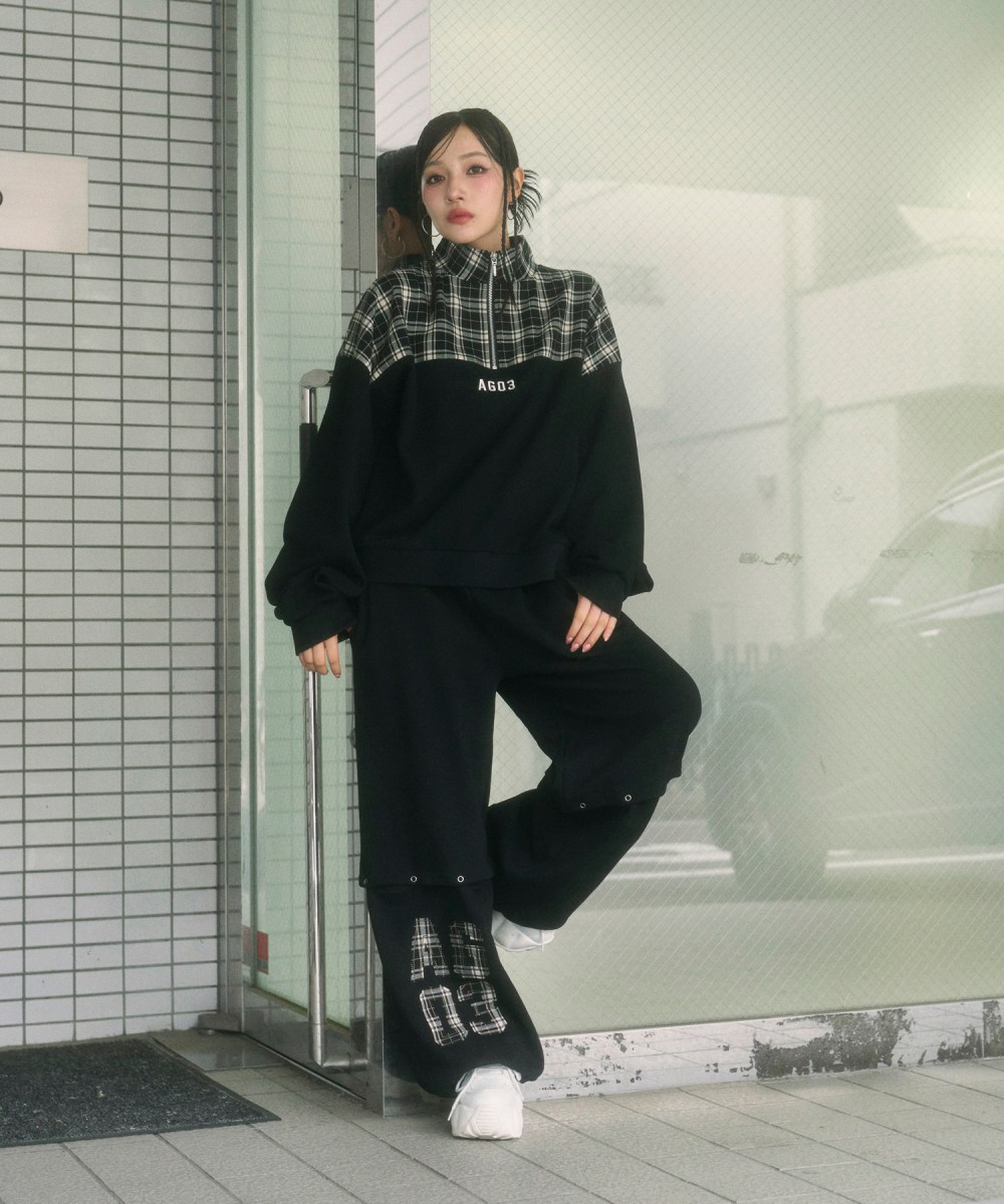 UNISEX チェックドッキングスウェット SET UP