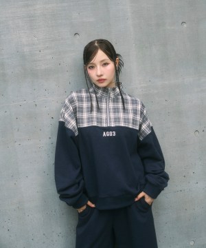 UNISEX チェックドッキングスウェット