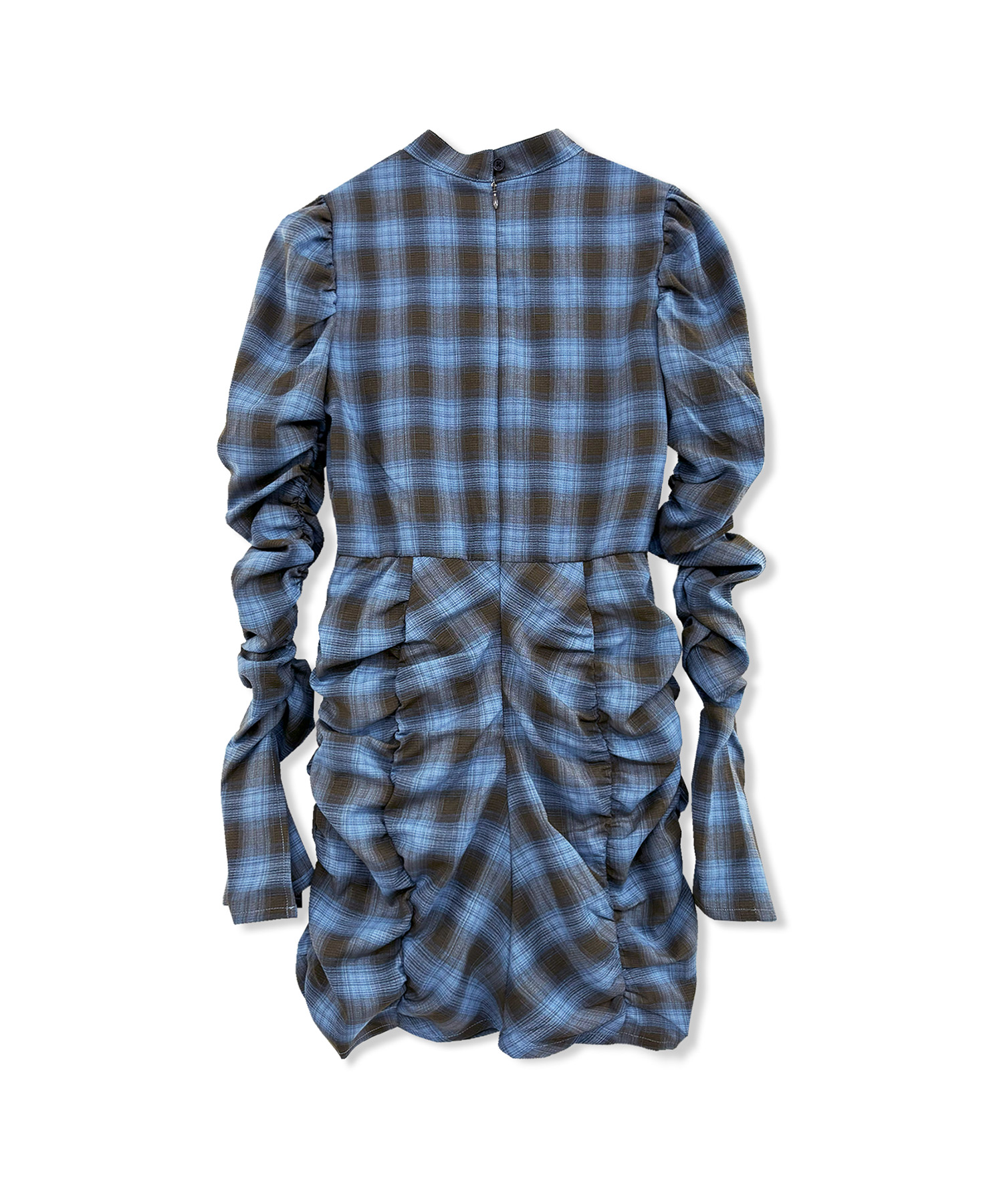 チェックギャザーミニワンピ