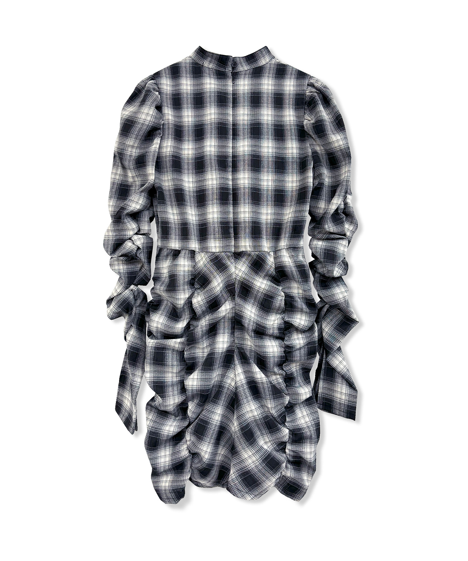 チェックギャザーミニワンピ