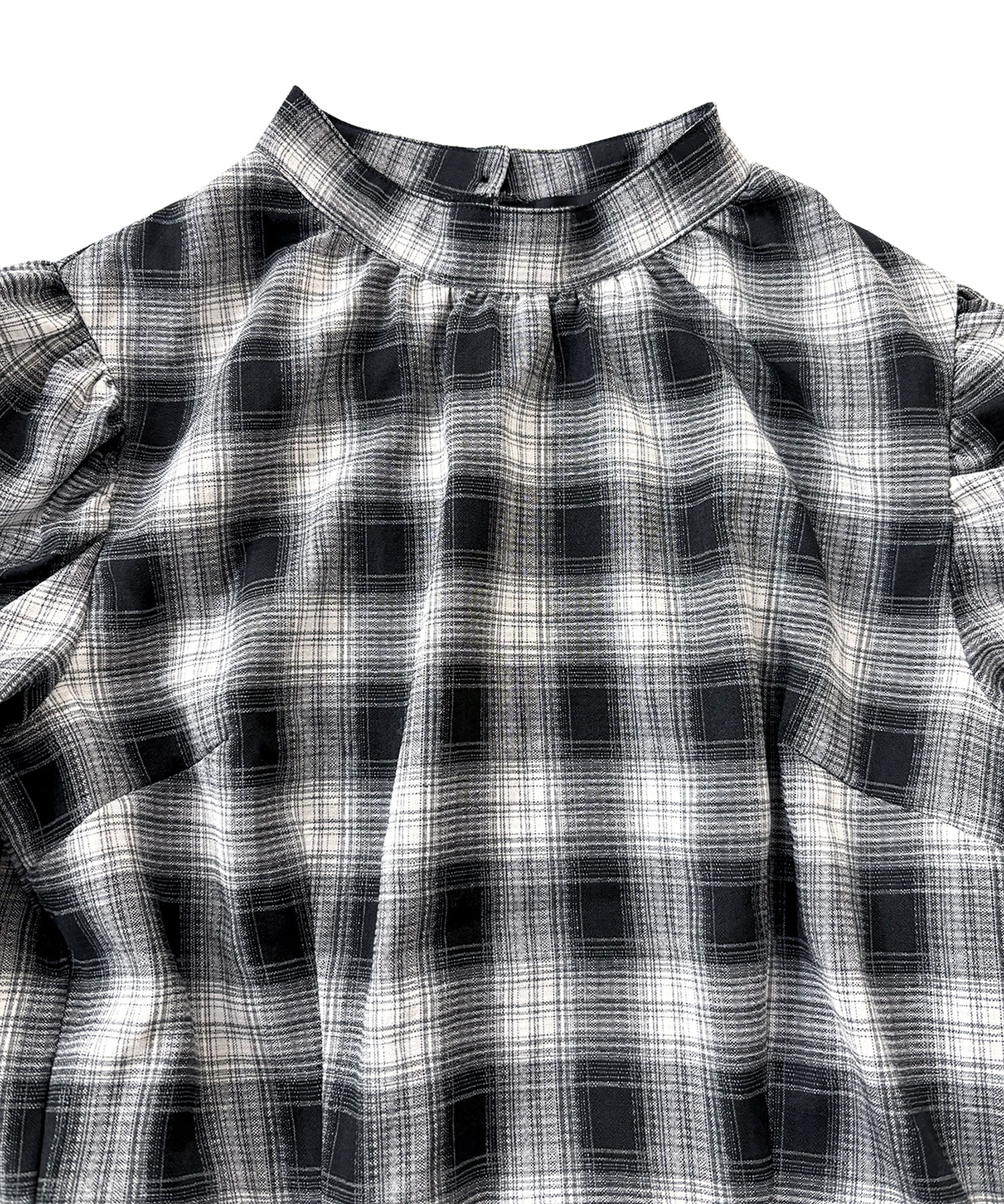 チェックギャザーミニワンピ