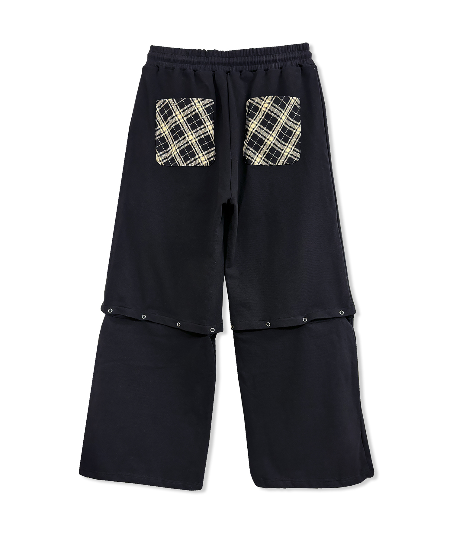 UNISEX 2WAYチェックロゴスウェットパンツ