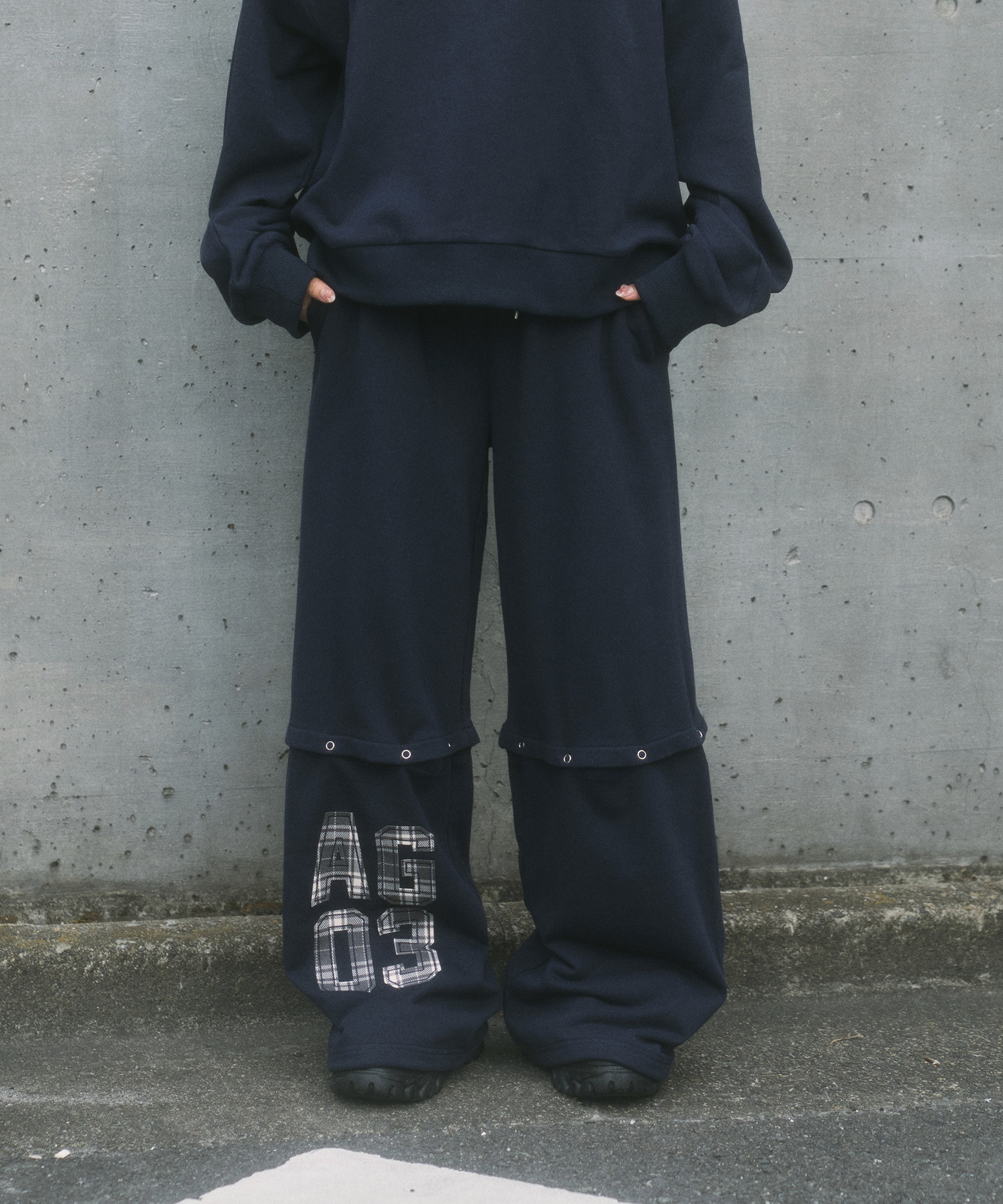 UNISEX チェックドッキングスウェット SET UP