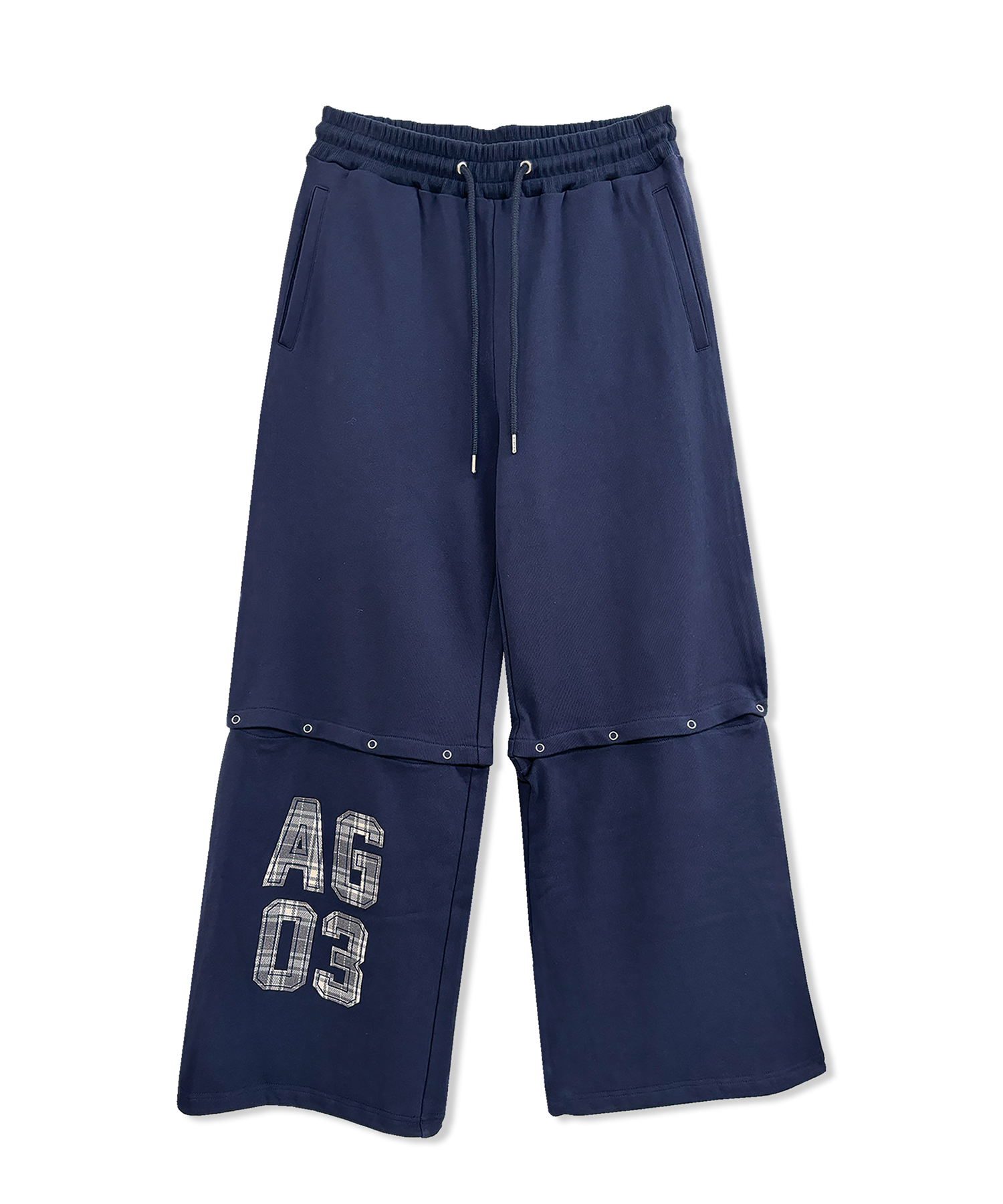 UNISEX 2WAYチェックロゴスウェットパンツ