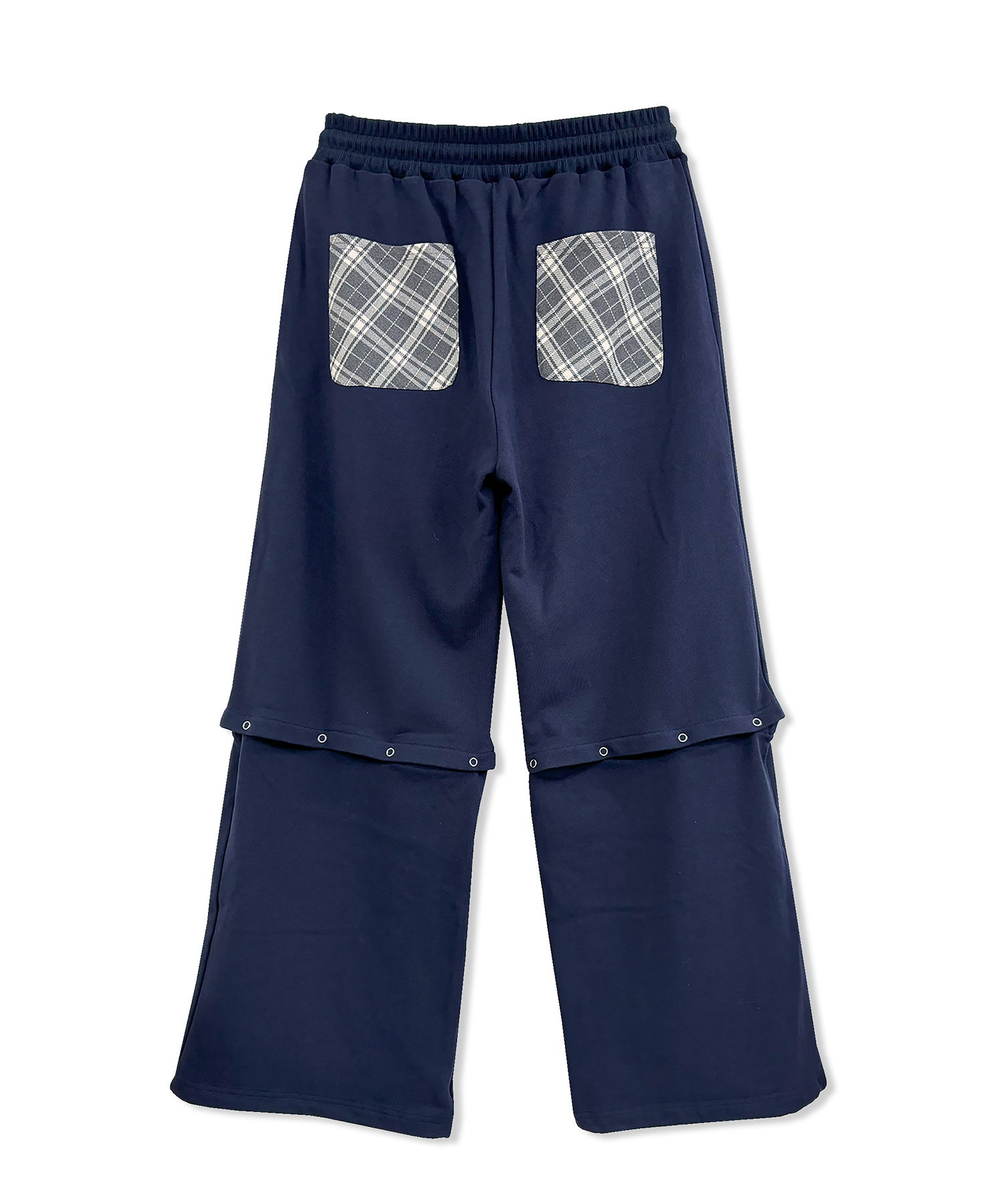 UNISEX 2WAYチェックロゴスウェットパンツ