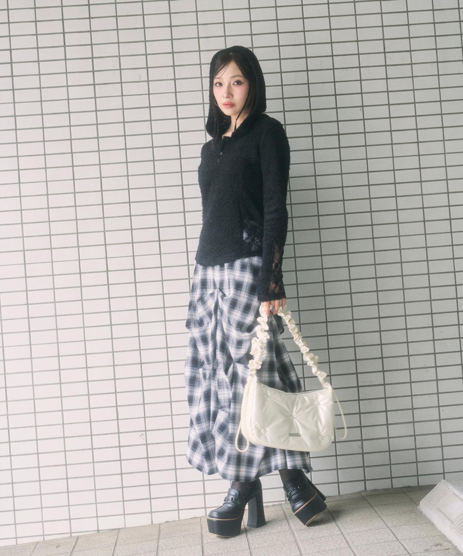 チェックランダムピックスカート
