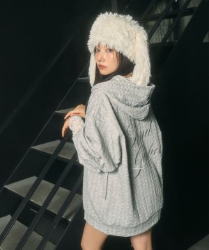 UNISEX カットケーブルジップパーカー