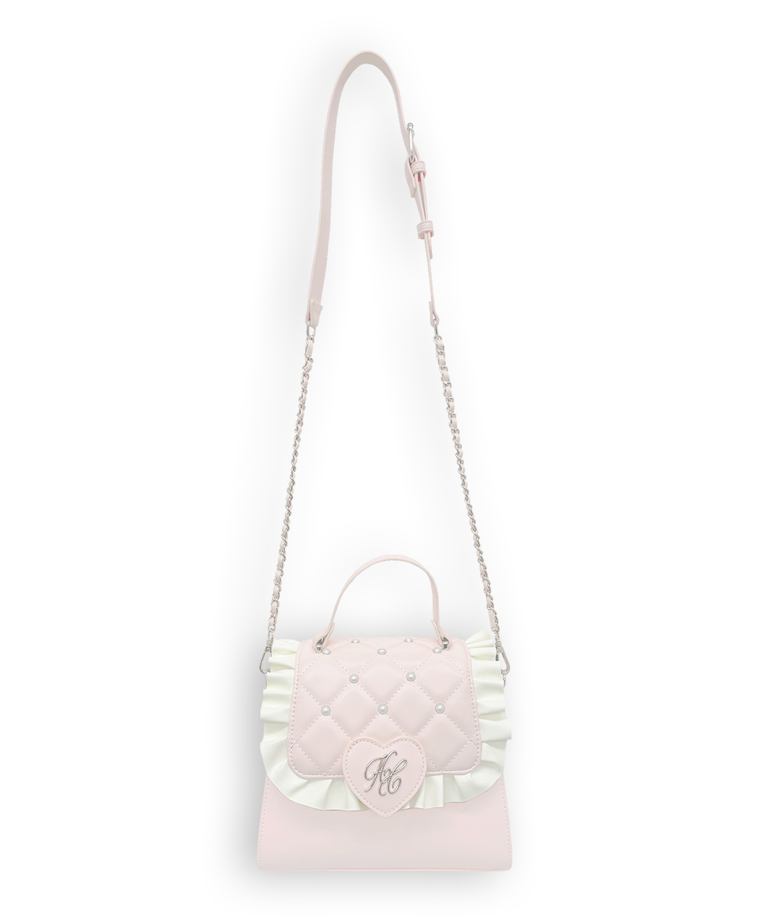 ハートロゴパールキルティングバッグ