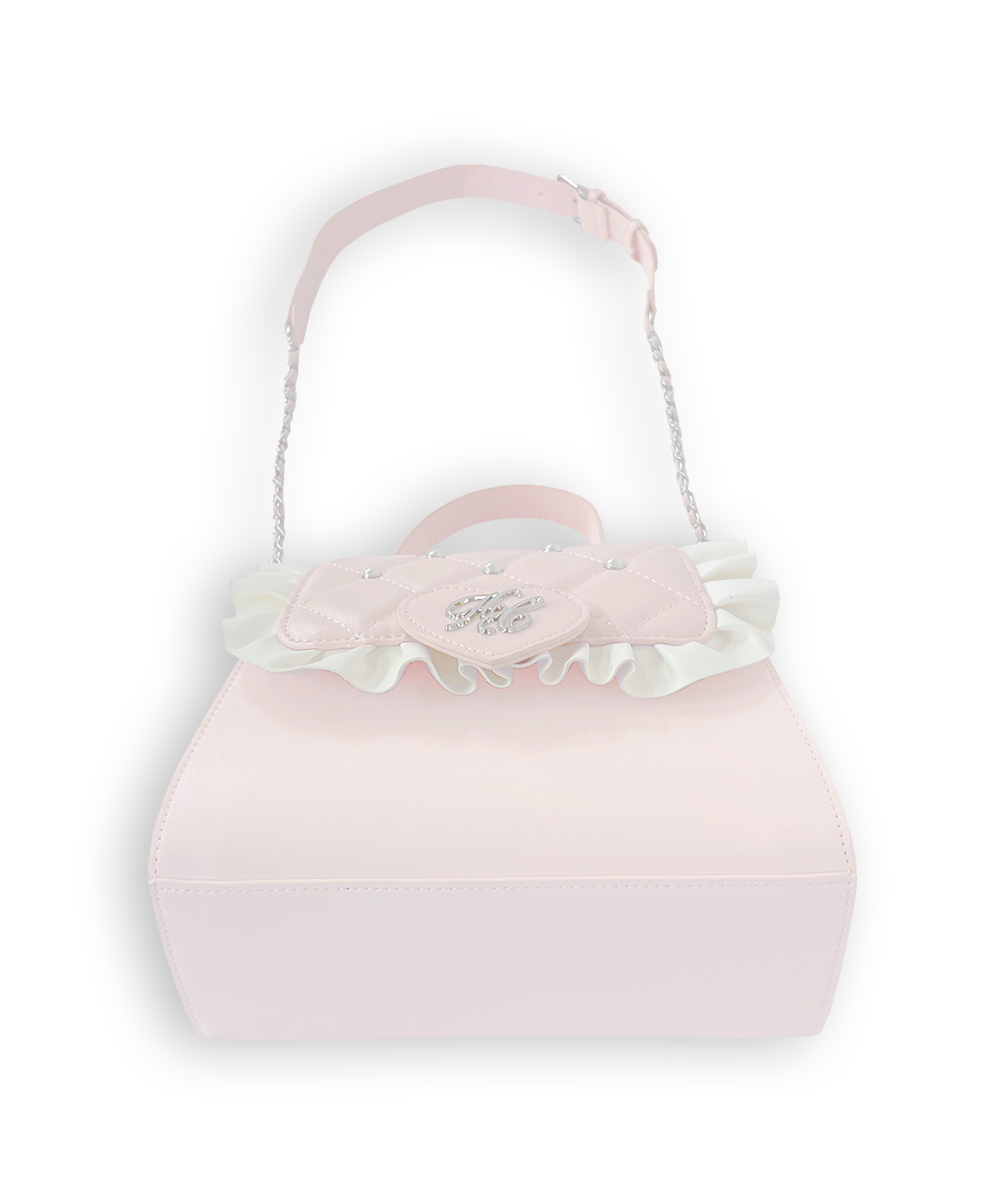 ハートロゴパールキルティングバッグ