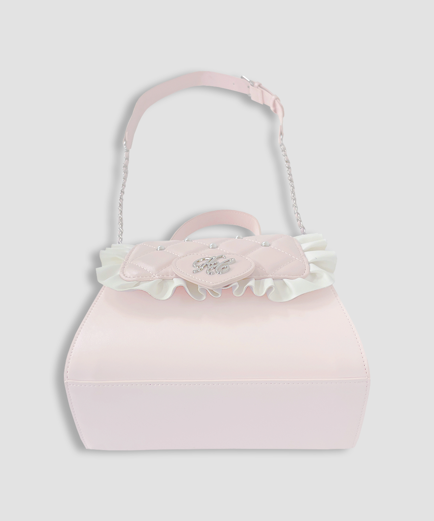 ハートロゴパールキルティングバッグ