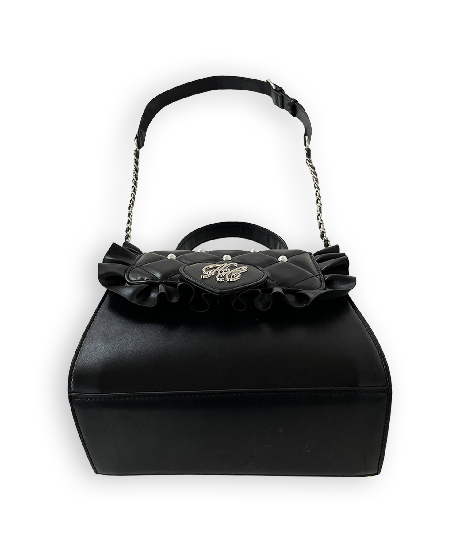 ハートロゴパールキルティングバッグ