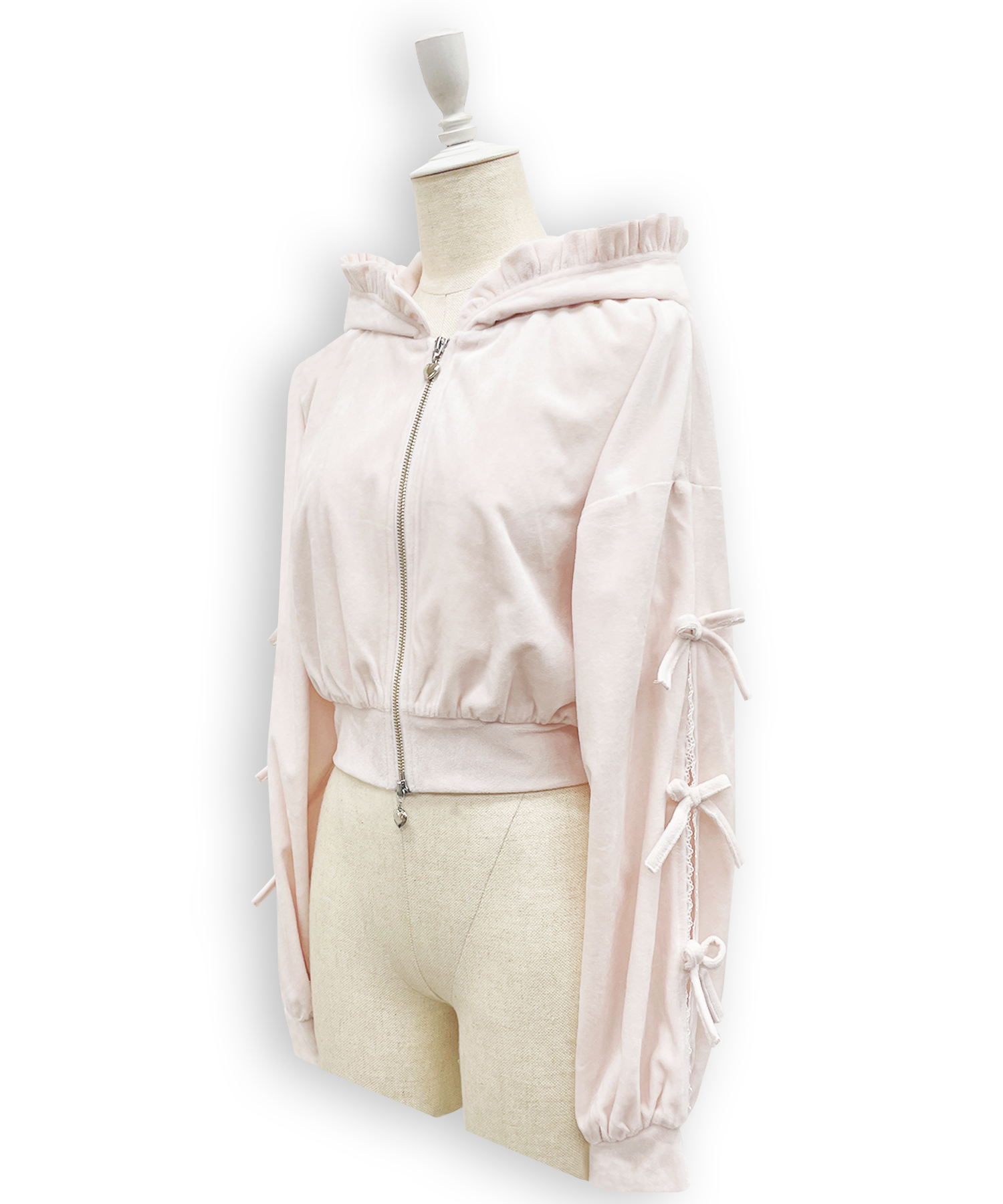 リボンスリットパーカー