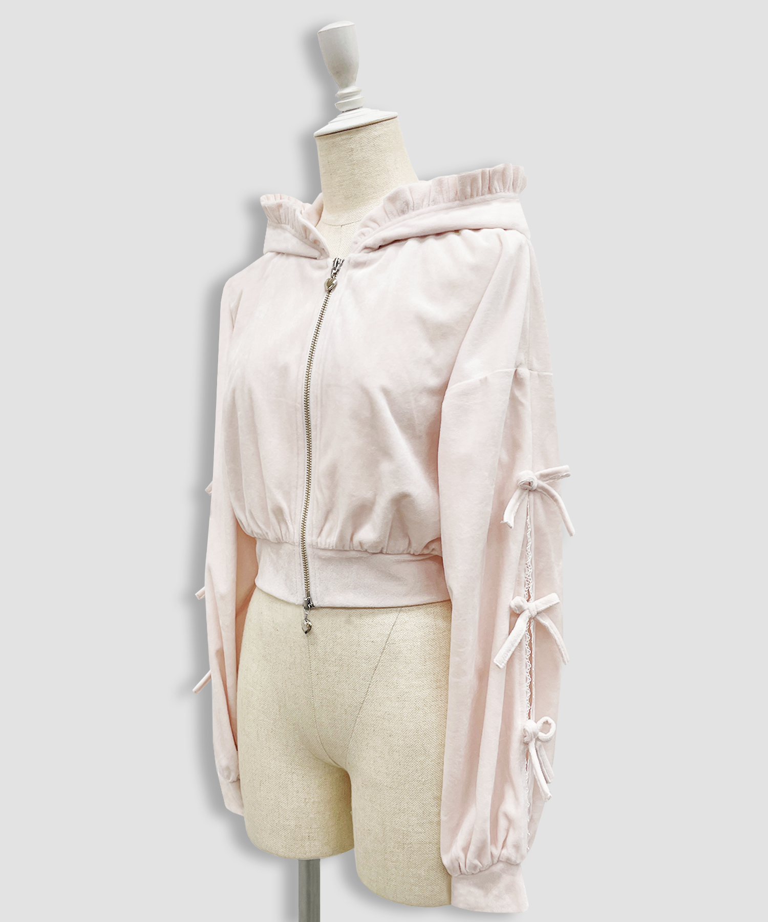 リボンスリットパーカー