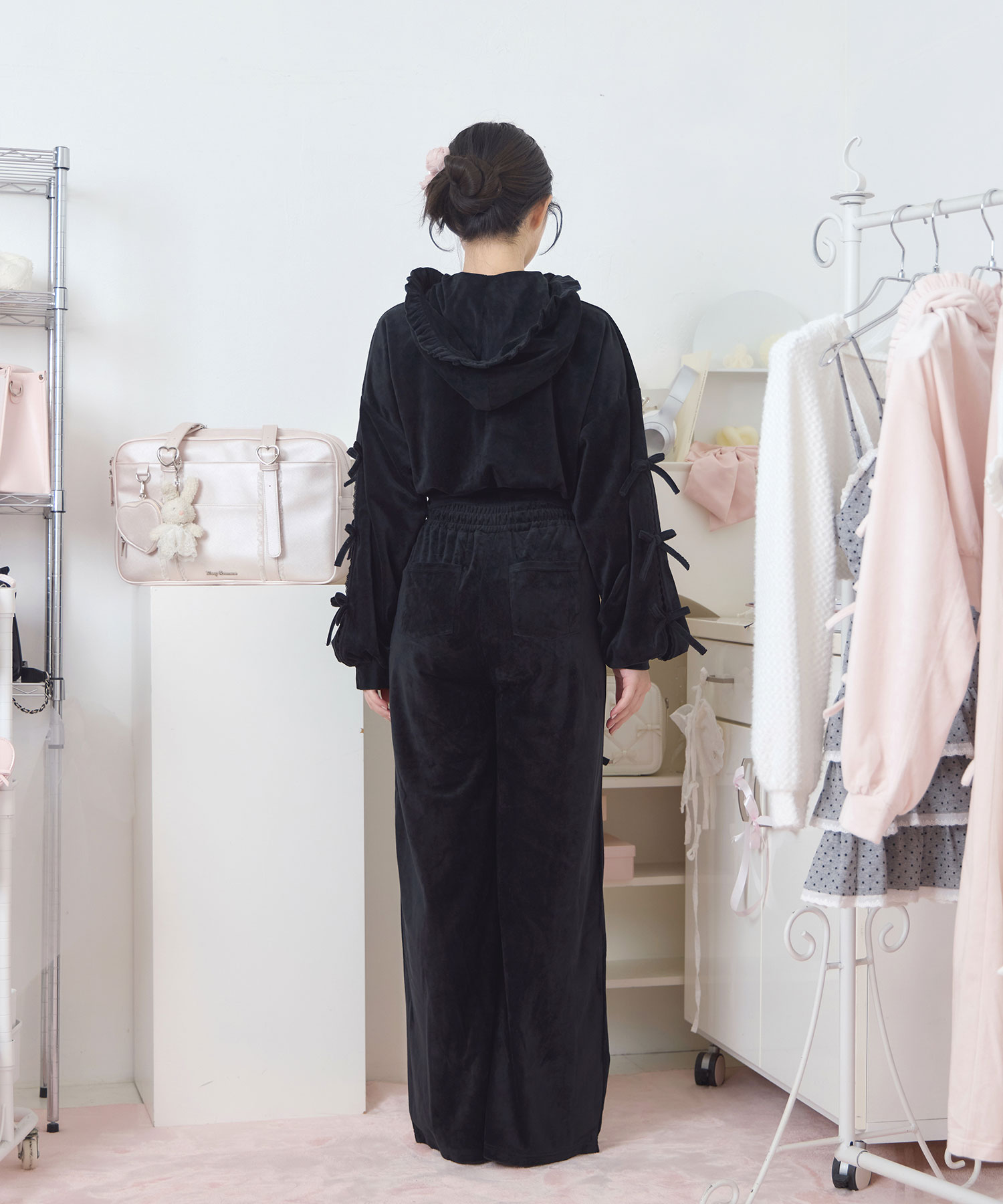 リボンスリットパーカー