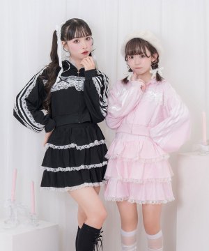 レースフリルパーカーセットアップ