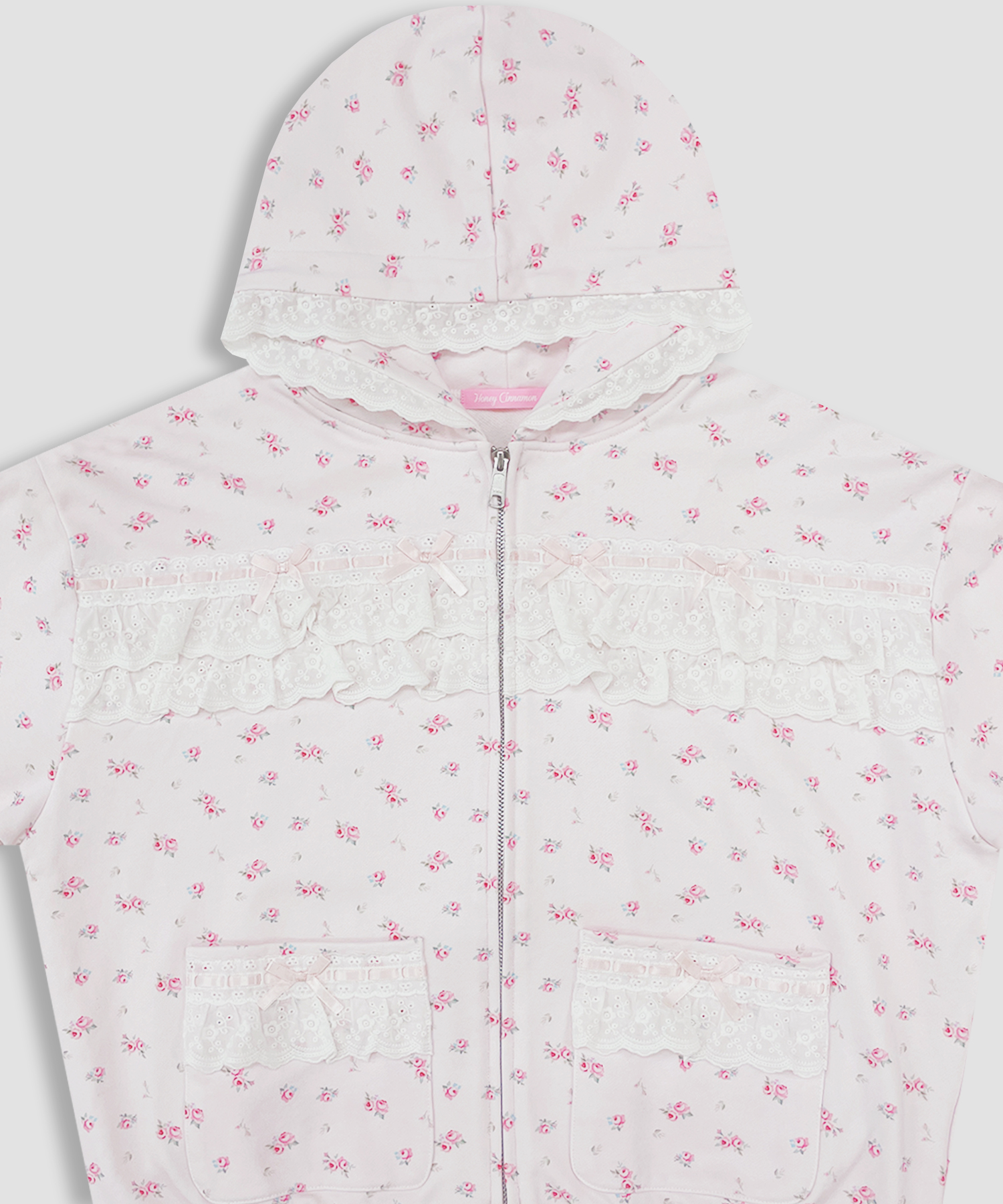 コットンフリルジップパーカー