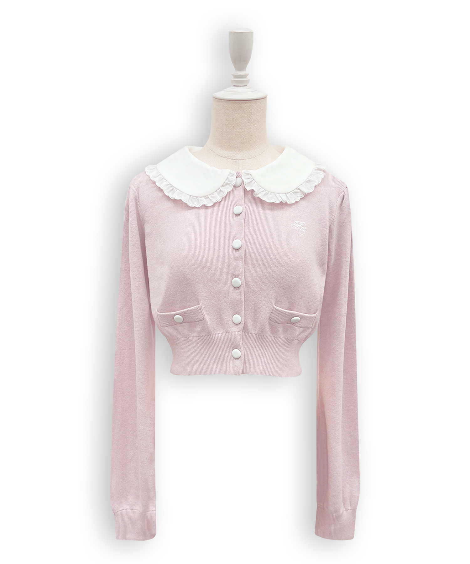 コットンレースニットプリーツセットアップ