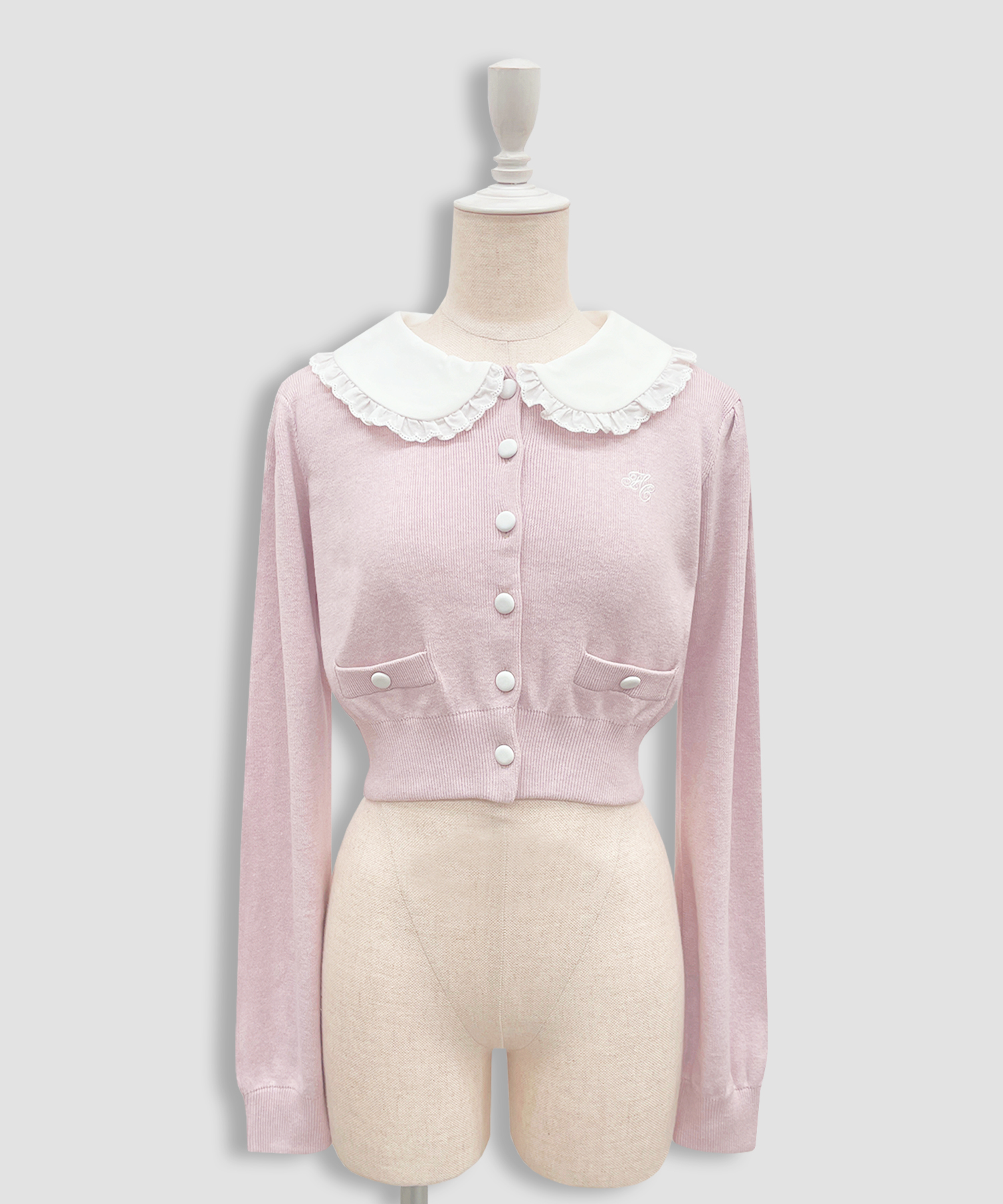 コットンレースニットプリーツセットアップ