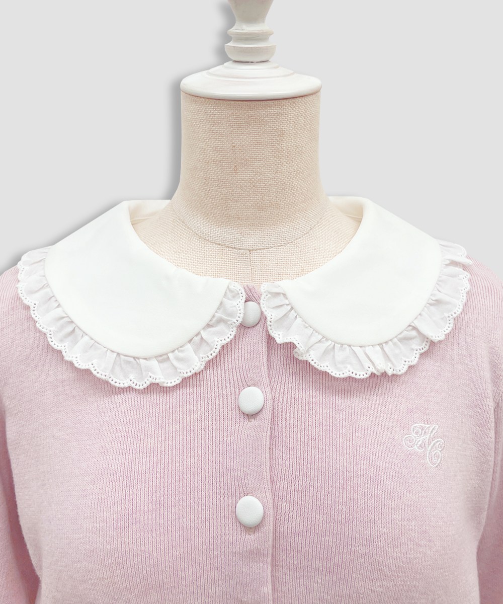 コットンレースニットプリーツセットアップ