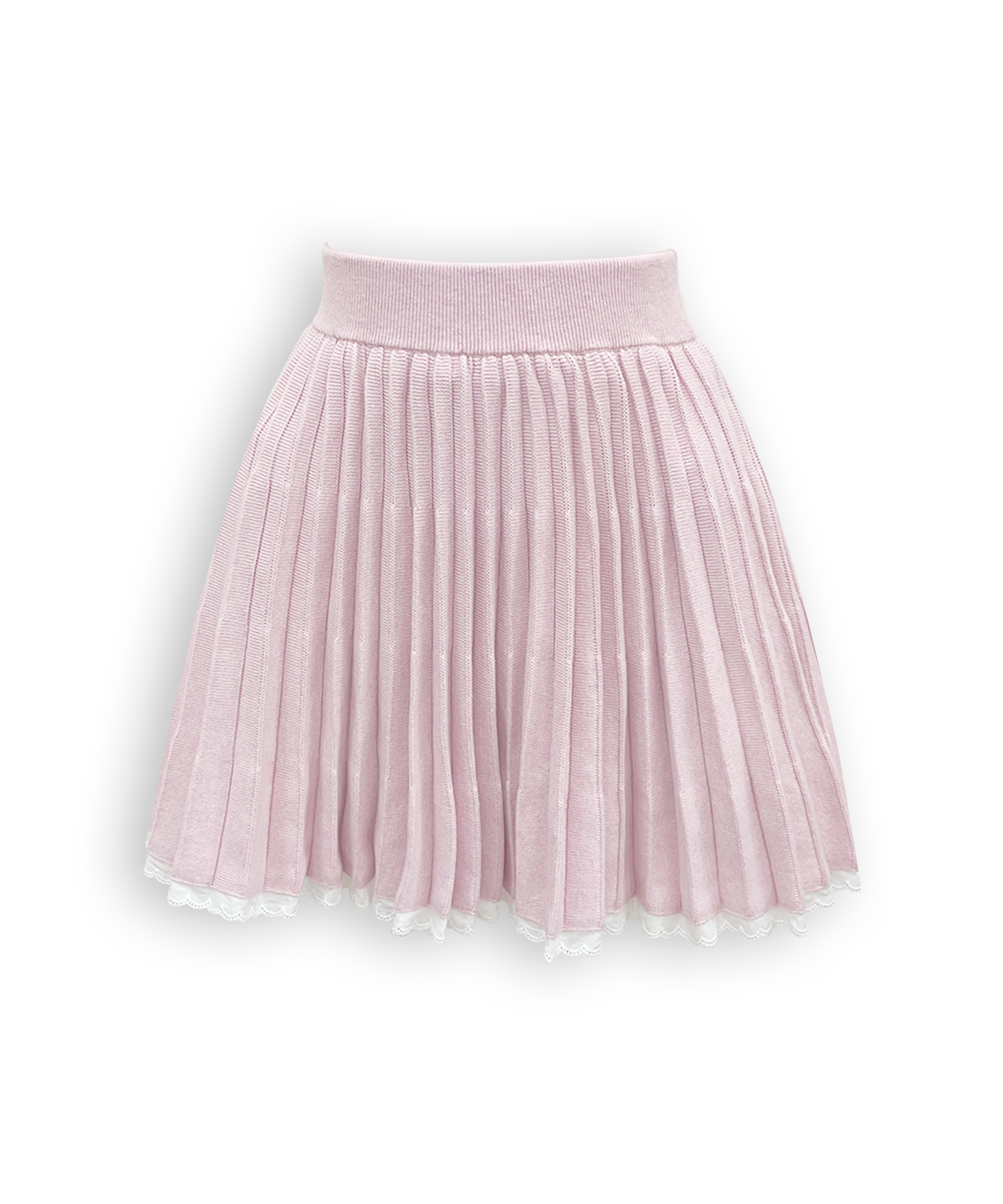 コットンレースニットプリーツセットアップ