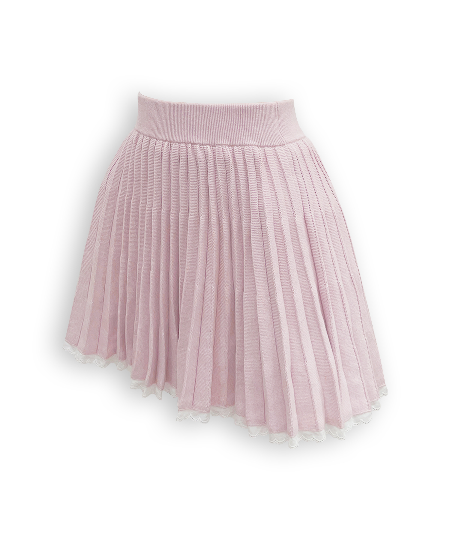 コットンレースニットプリーツセットアップ