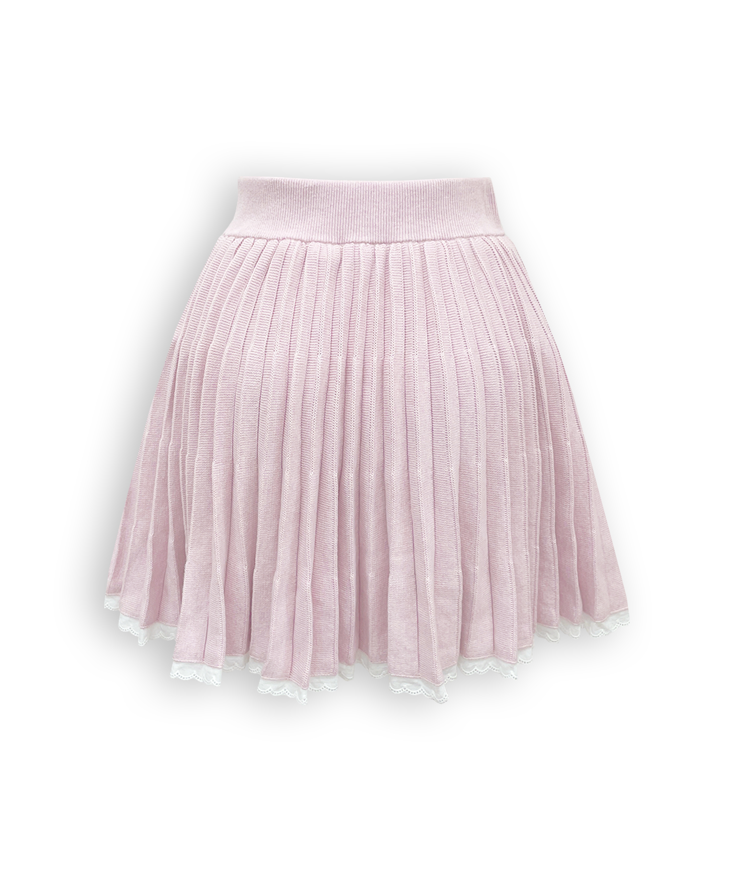 コットンレースニットプリーツセットアップ