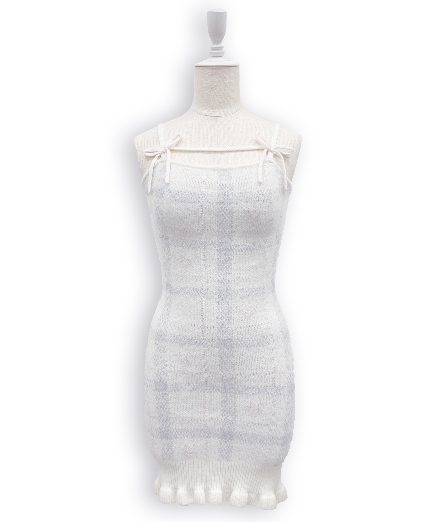 ハートチェックキャミワンピニットセットアップ