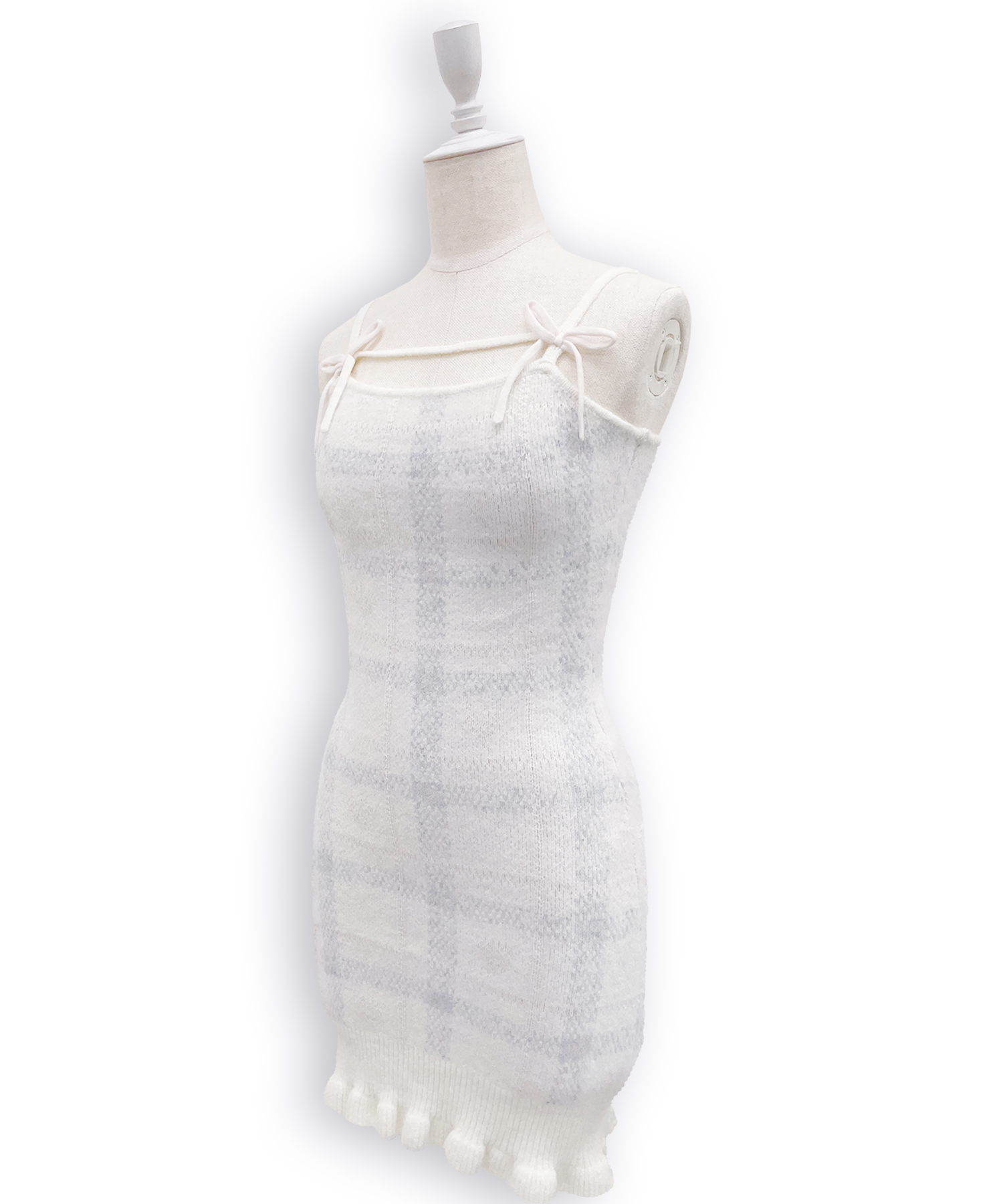 ハートチェックキャミワンピニットセットアップ