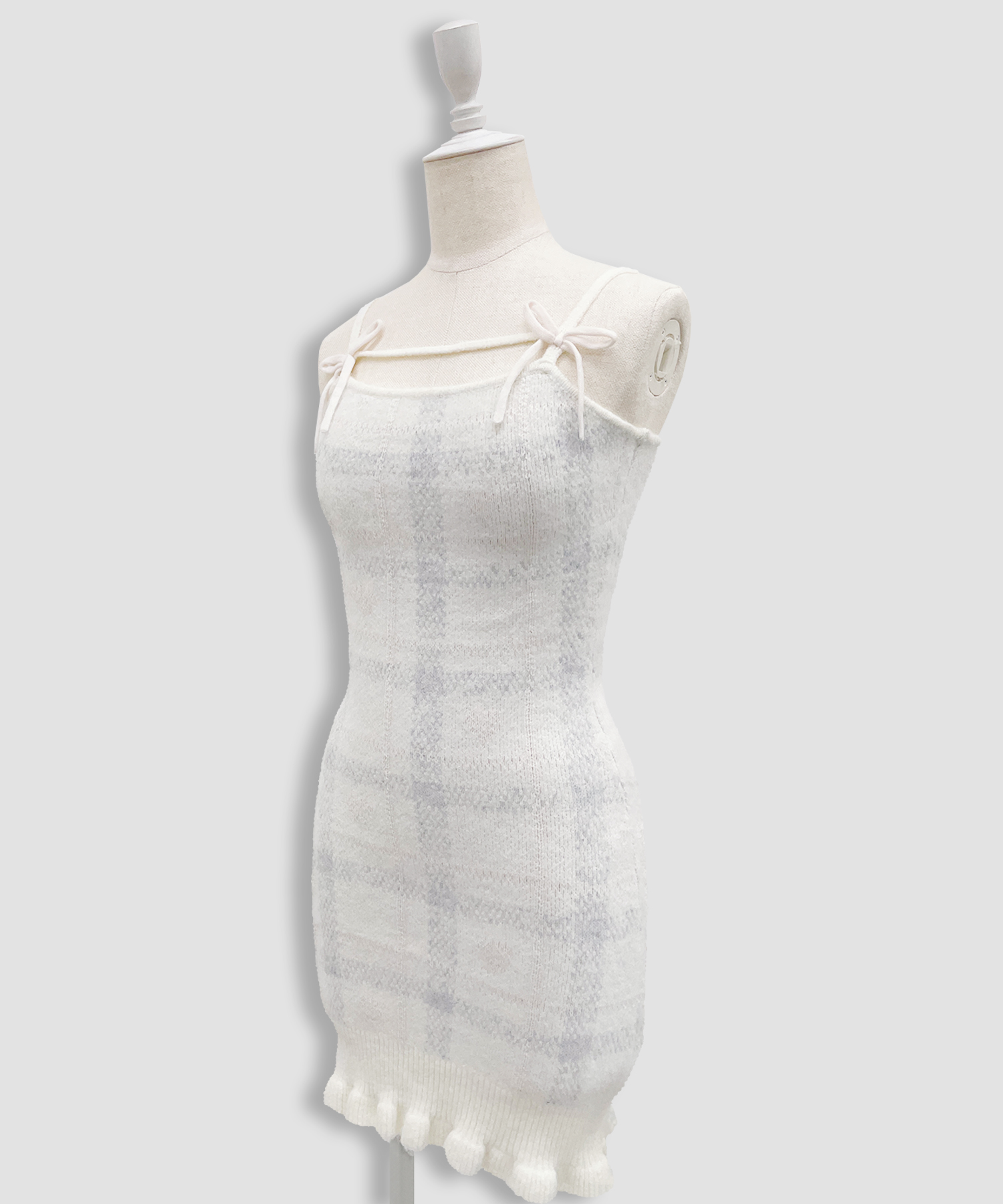 ハートチェックキャミワンピニットセットアップ