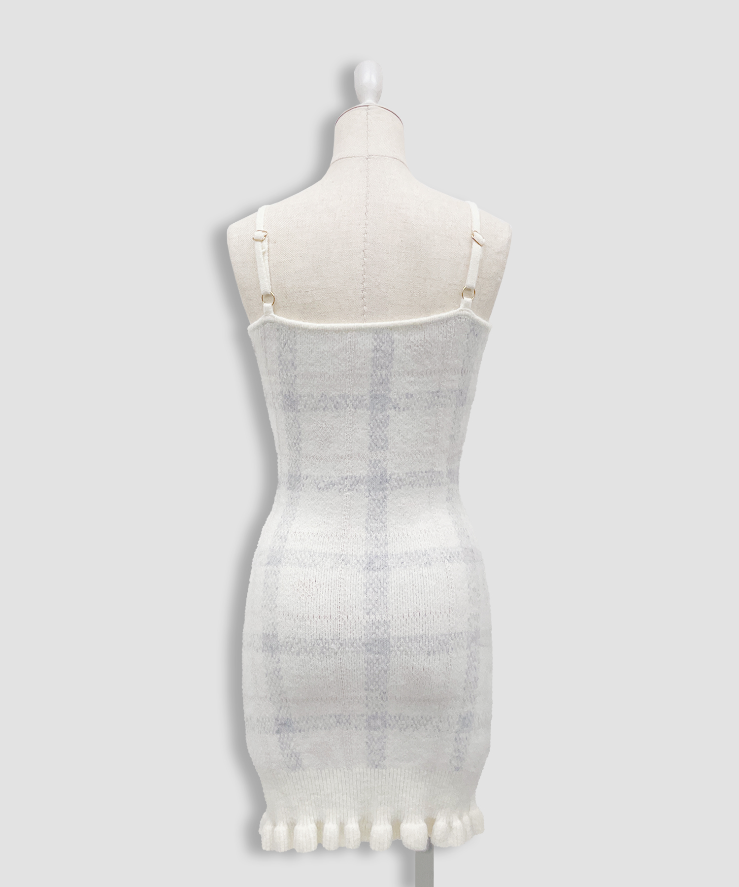 ハートチェックキャミワンピニットセットアップ