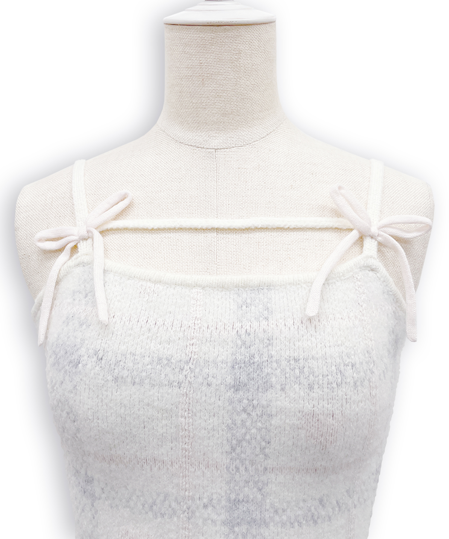 ハートチェックキャミワンピニットセットアップ