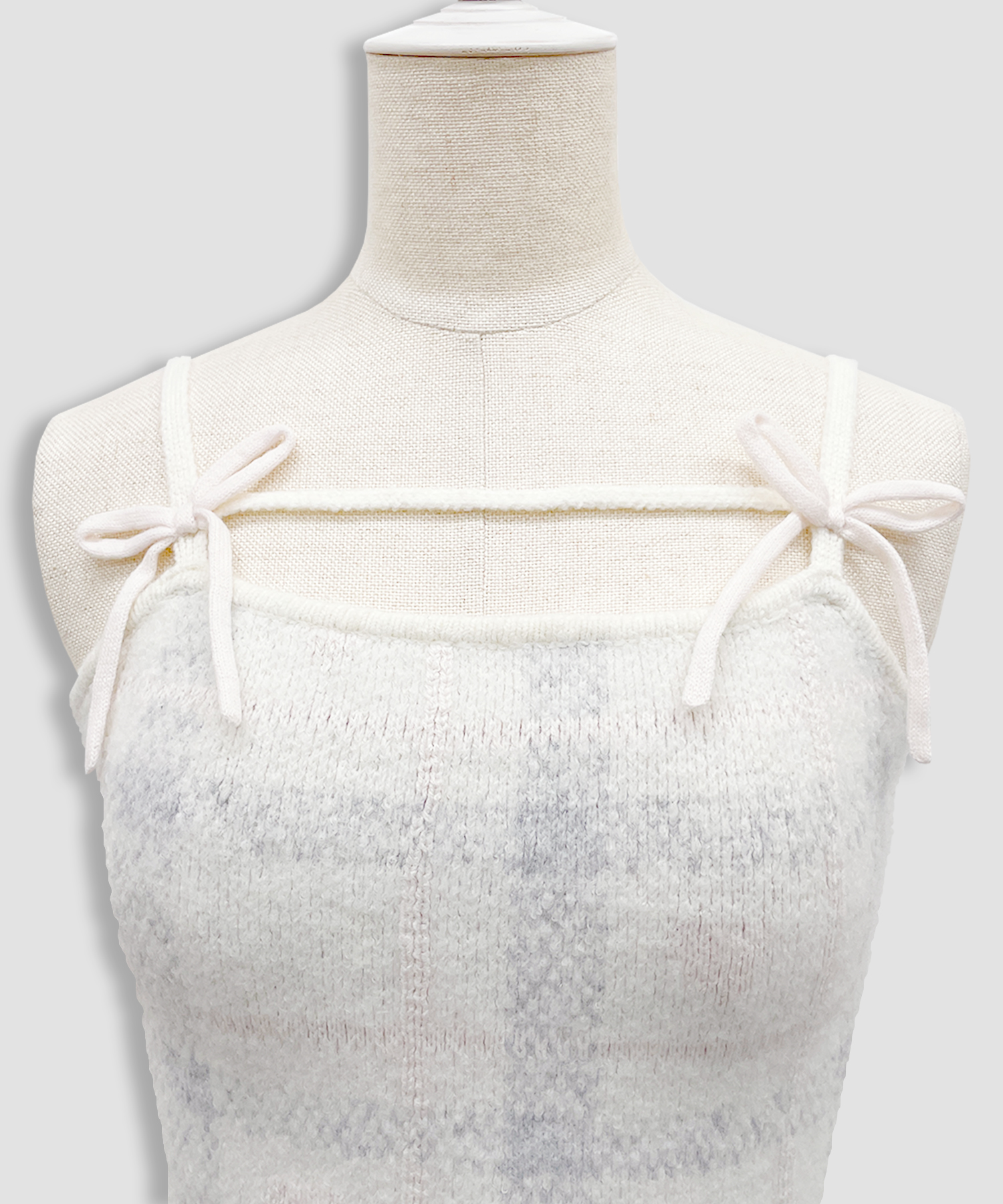 ハートチェックキャミワンピニットセットアップ