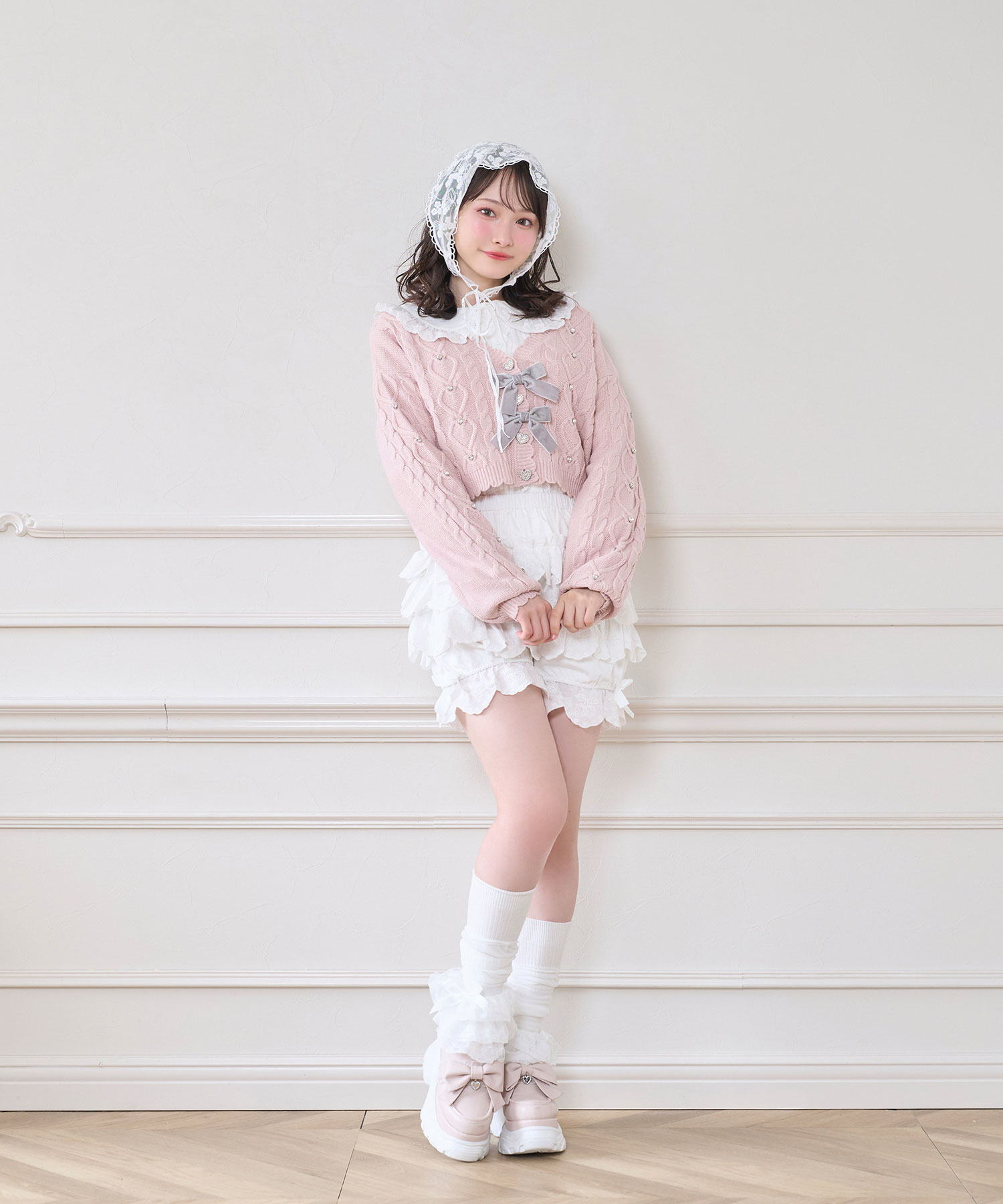 ハートビジューショートカーディガン