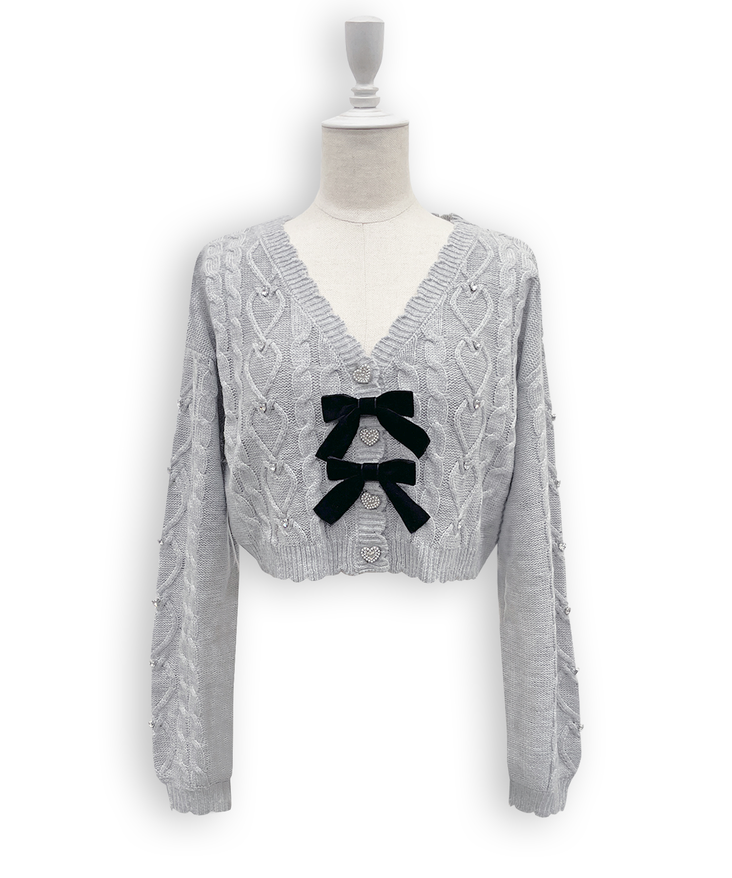 ハートビジューショートカーディガン