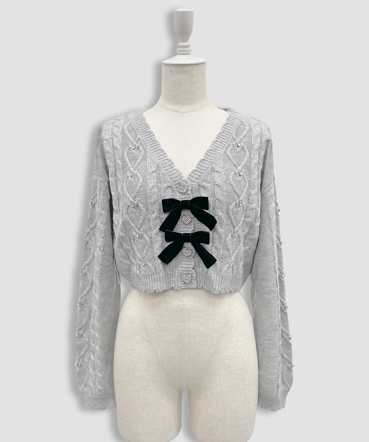 ハートビジューショートカーディガン