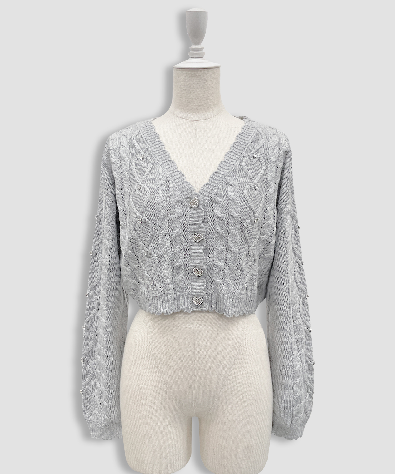 ハートビジューショートカーディガン