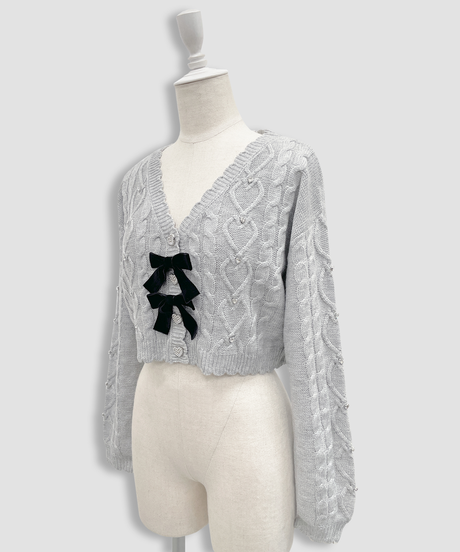 ハートビジューショートカーディガン