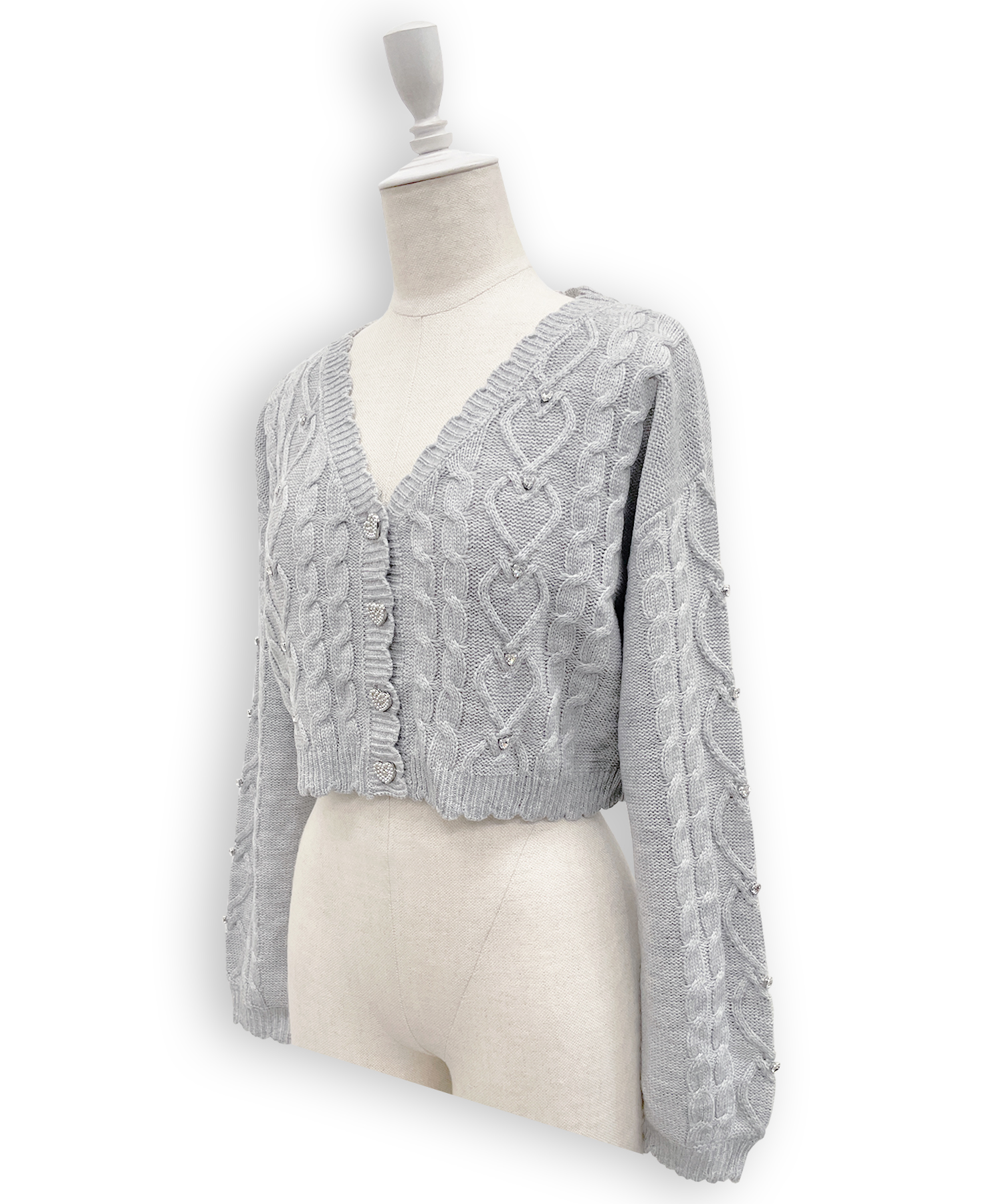 ハートビジューショートカーディガン