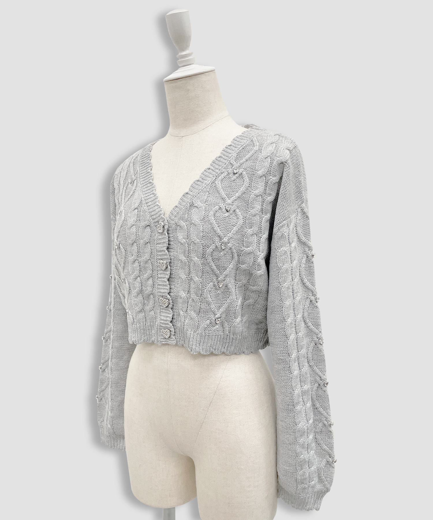 ハートビジューショートカーディガン