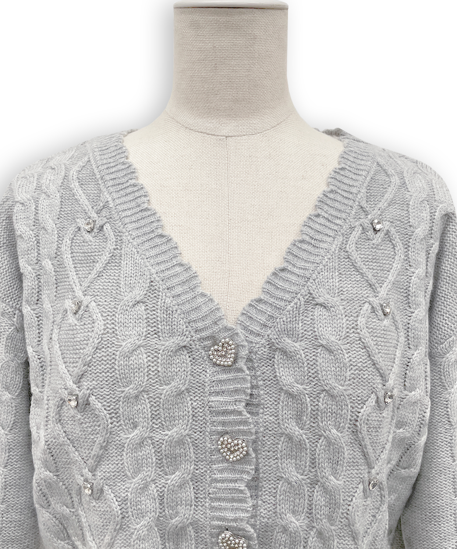 ハートビジューショートカーディガン