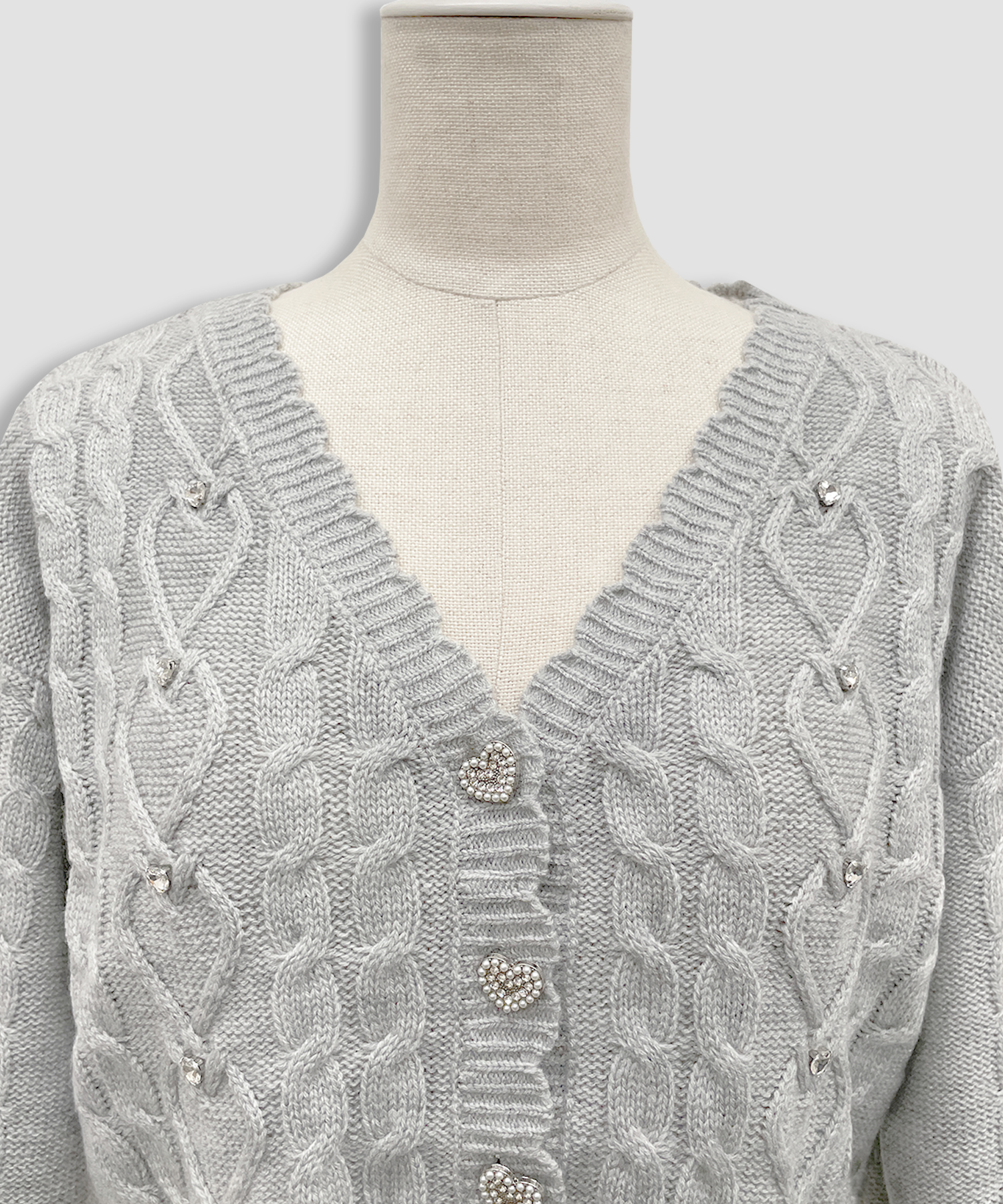 ハートビジューショートカーディガン