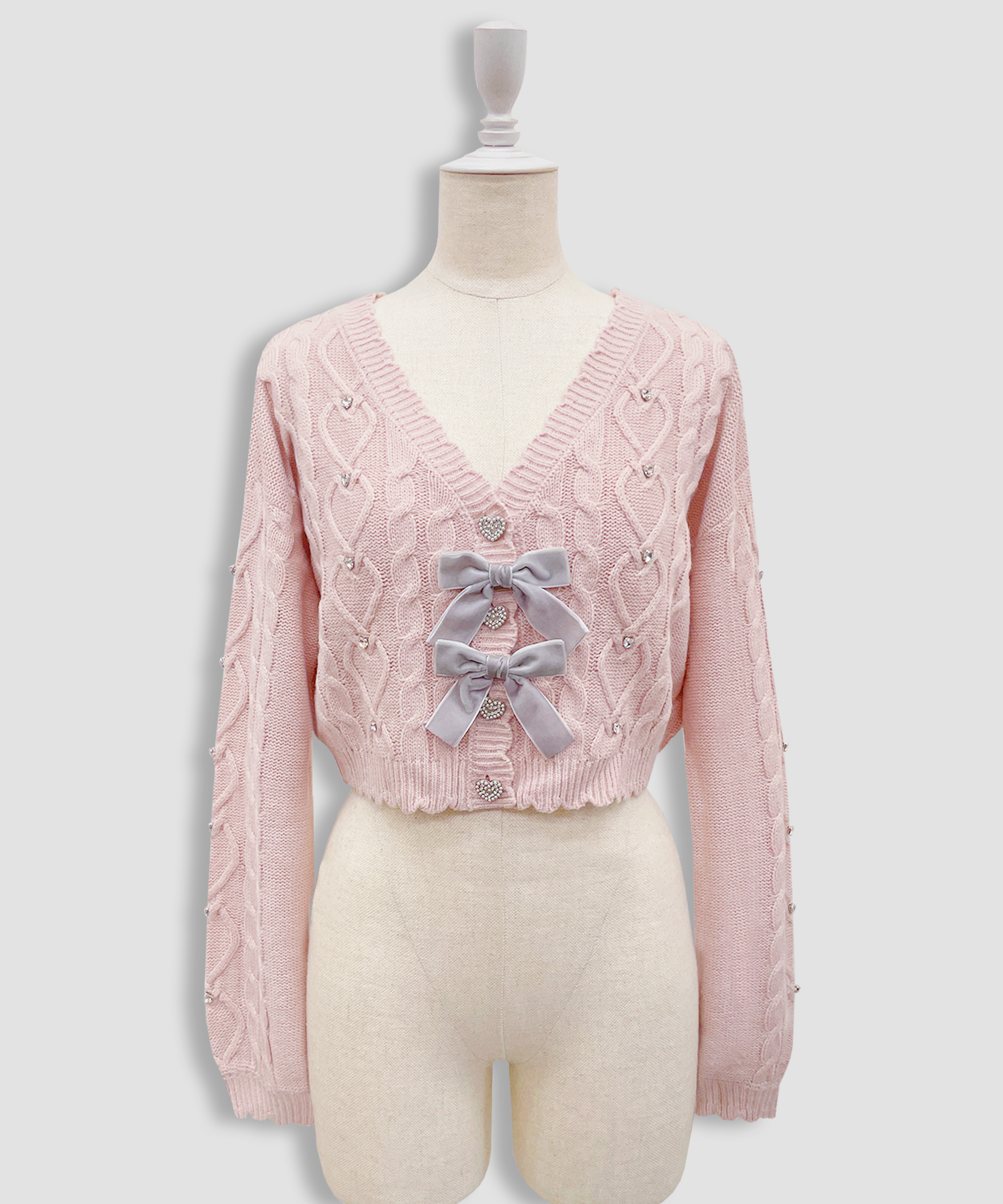 ハートビジューショートカーディガン