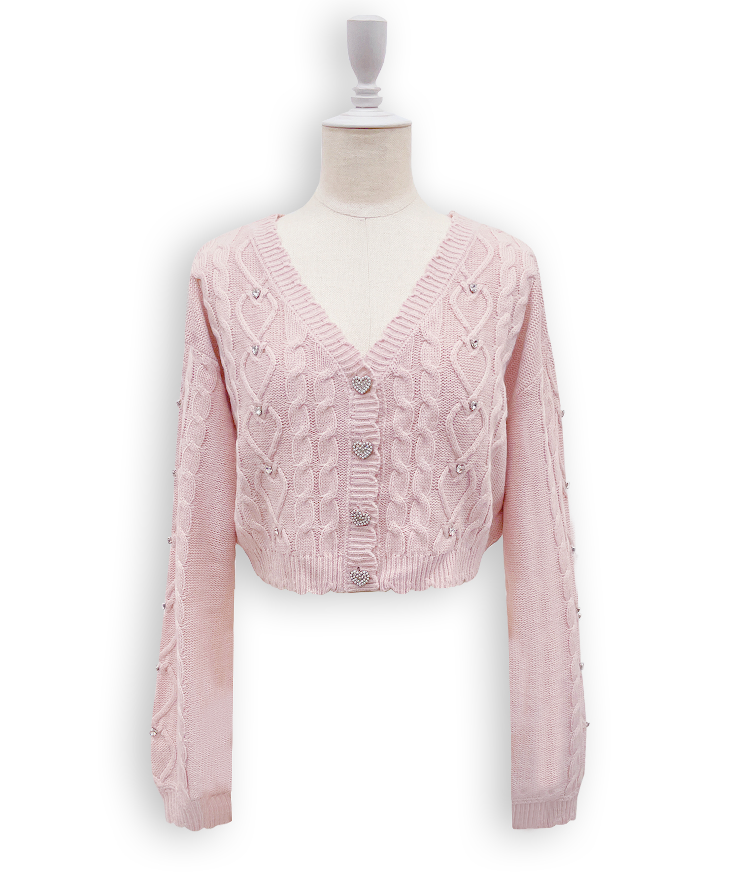 ハートビジューショートカーディガン