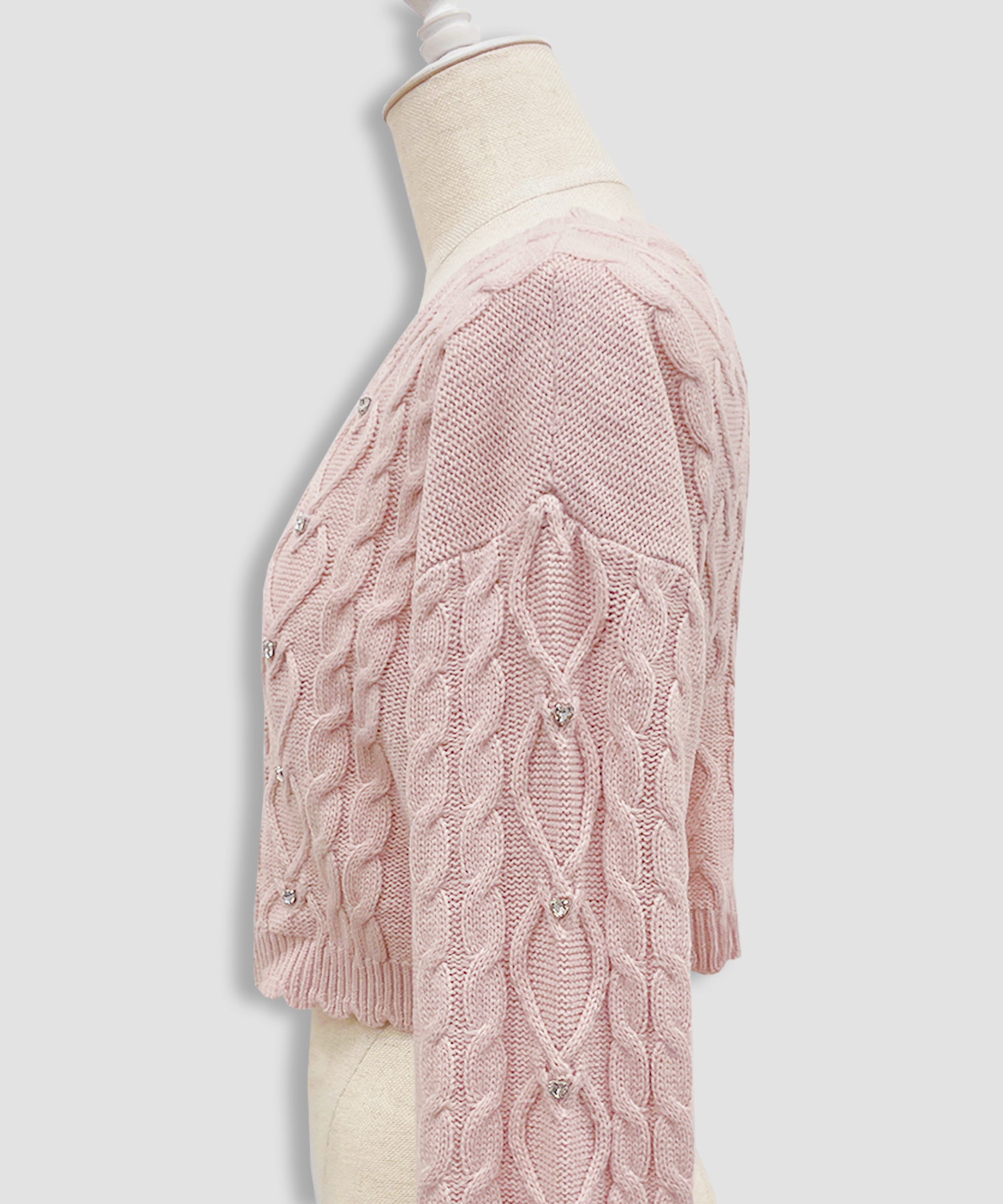 ハートビジューショートカーディガン