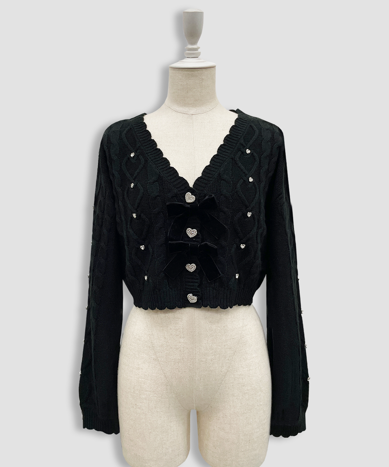 ハートビジューショートカーディガン
