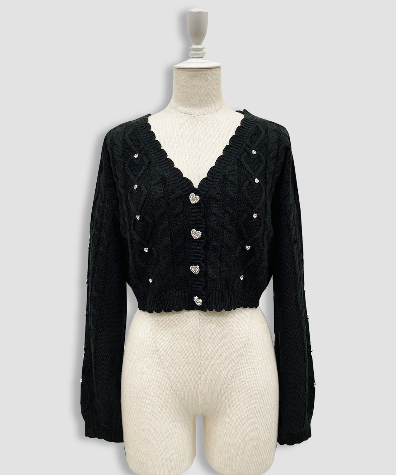 ハートビジューショートカーディガン