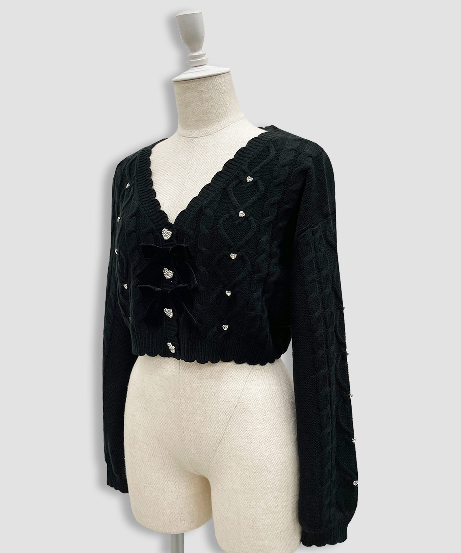 ハートビジューショートカーディガン