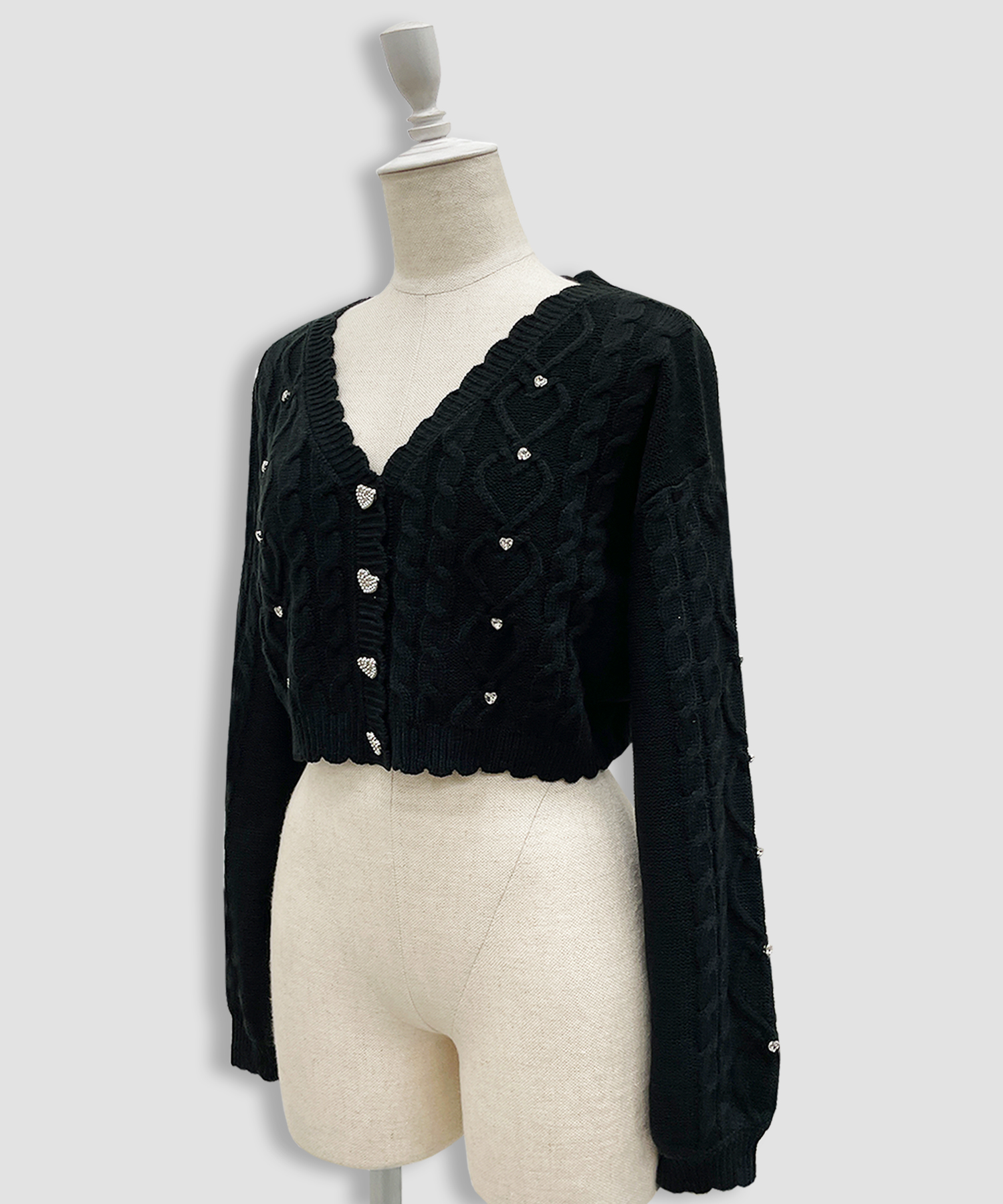 ハートビジューショートカーディガン